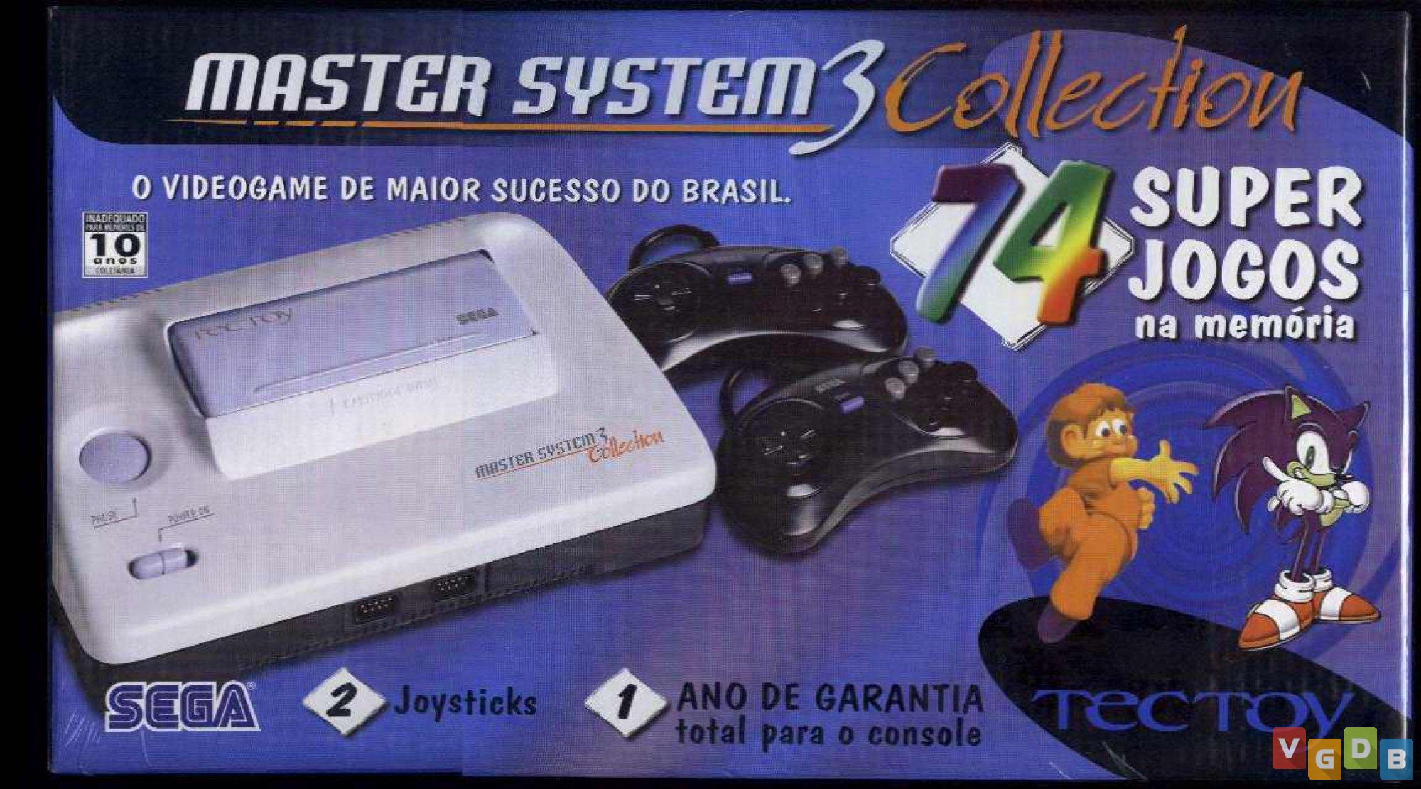 Vídeo Game Master System 3 Compact Com Sonic na memória e mod.av Chip Sony