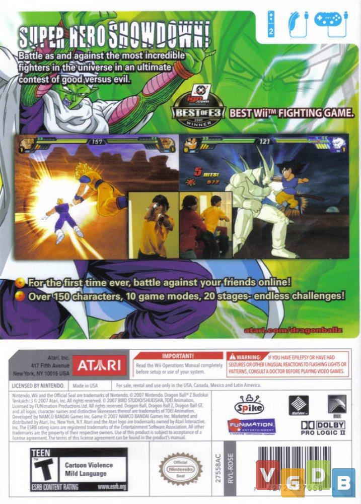 juego wii dragon ball z budokai tenkaichi 3 - Comprar Videojogos e