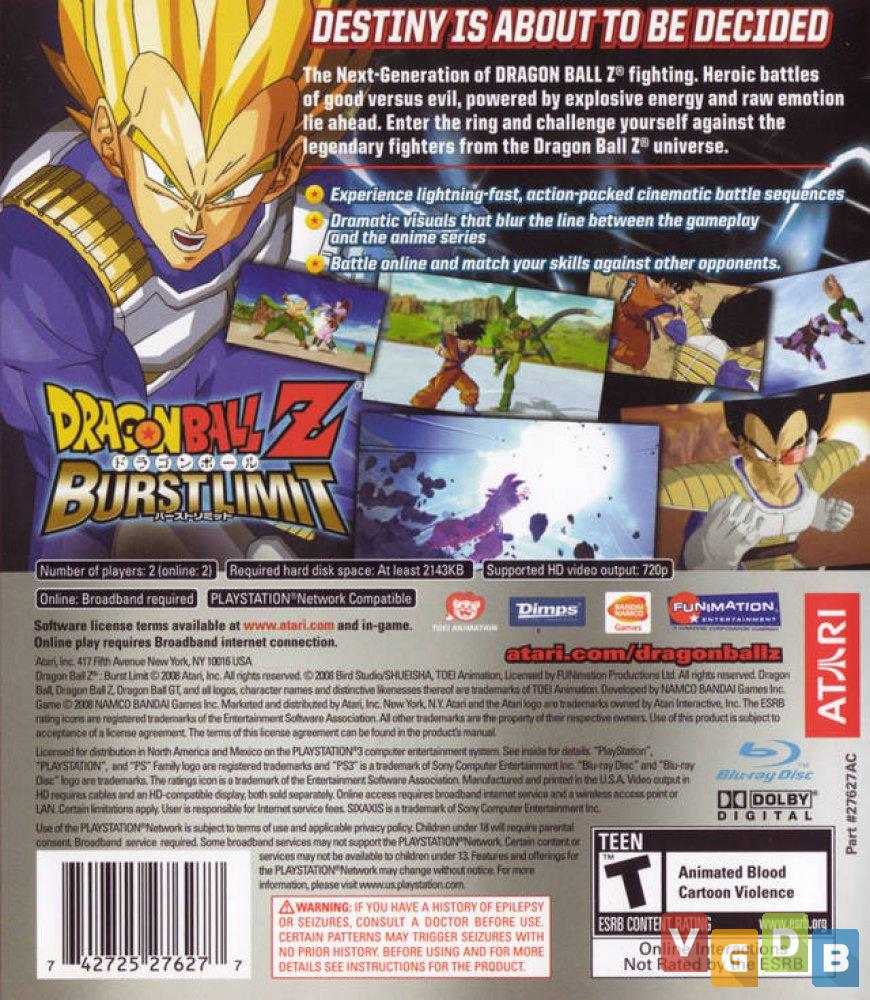 Usado: Jogo Dragon Ball Z Burst Limit - PS3 em Promoção na Americanas