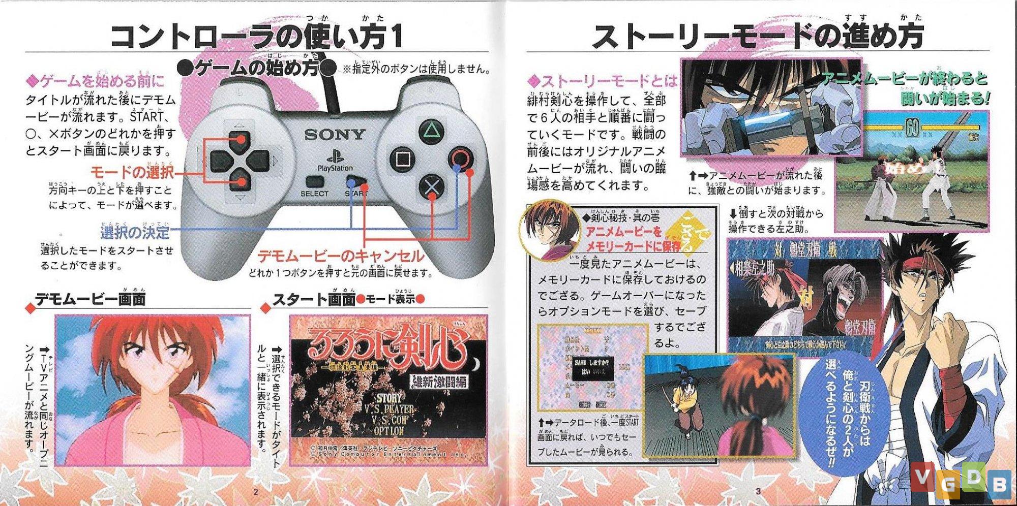 Rurouni Kenshin Meiji Kenkaku Romantan PS1 with Manual PlayStation 1  Japanese