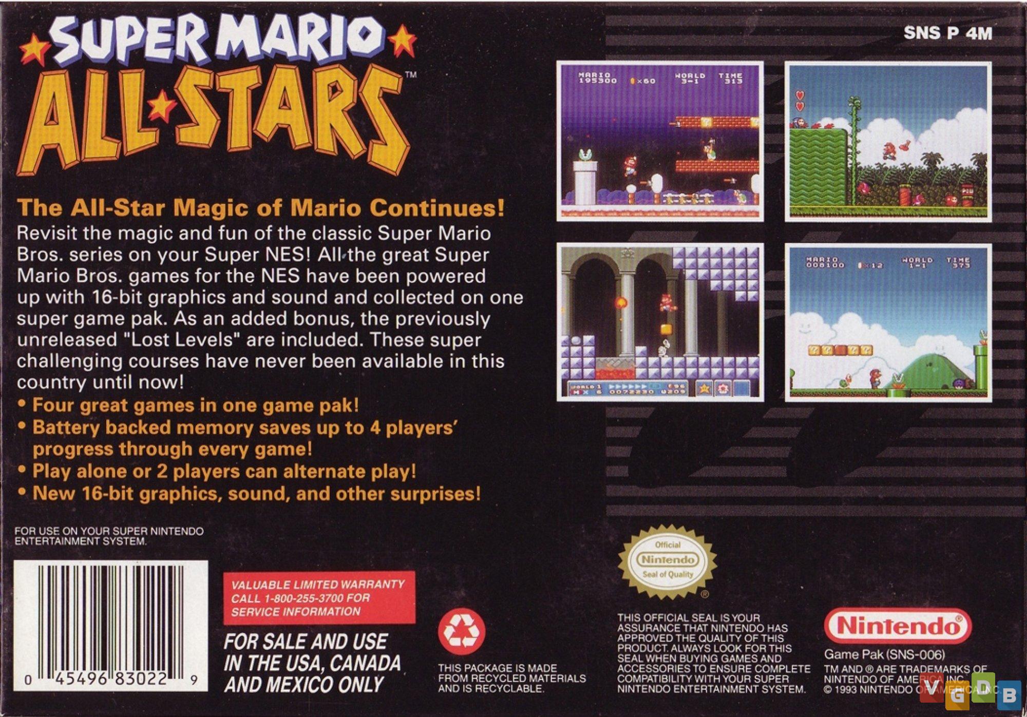 Jogo Super Mario All Stars + Super Mario World - Super Nintendo