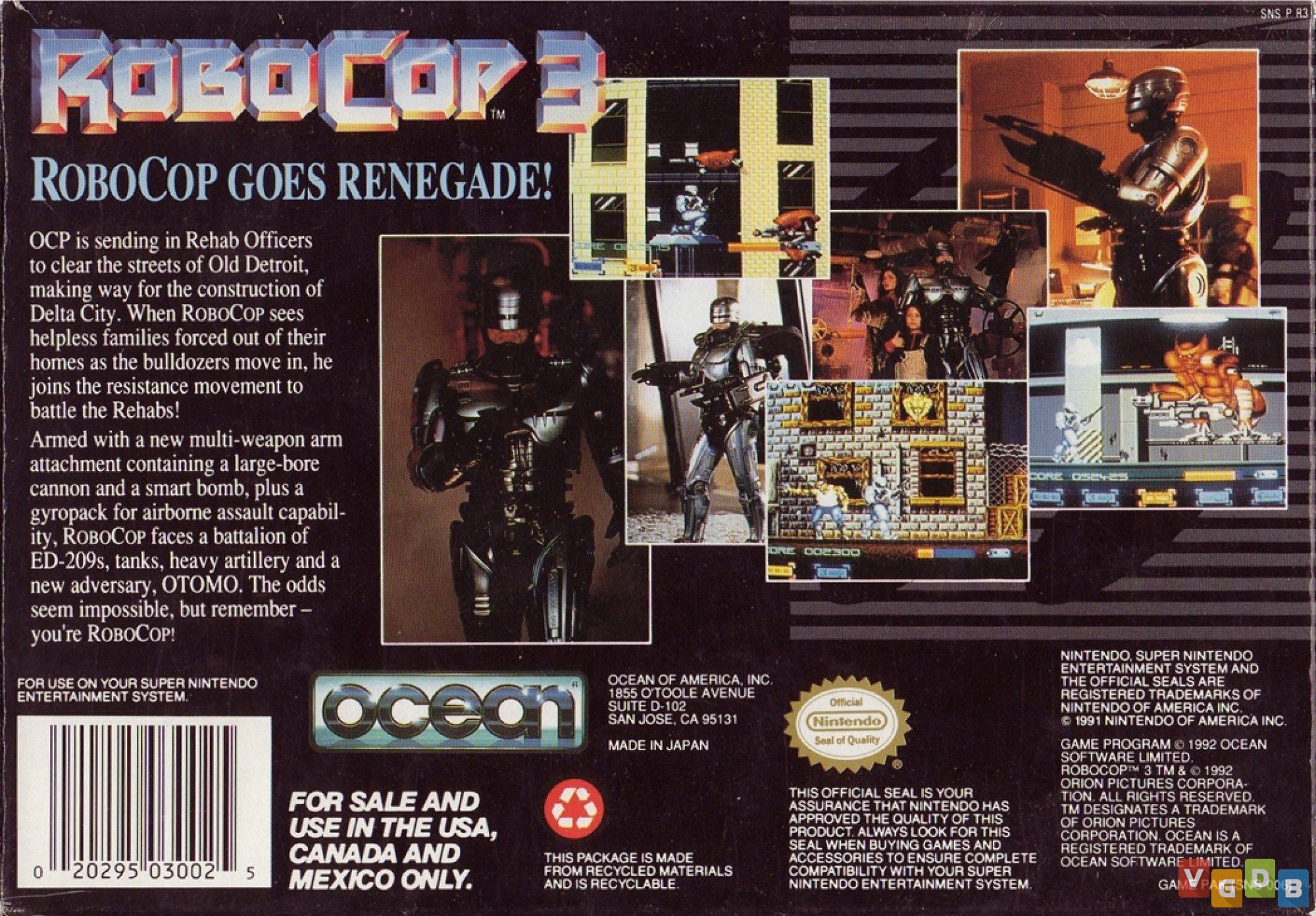 RoboCop 3 - VGDB - Vídeo Game Data Base