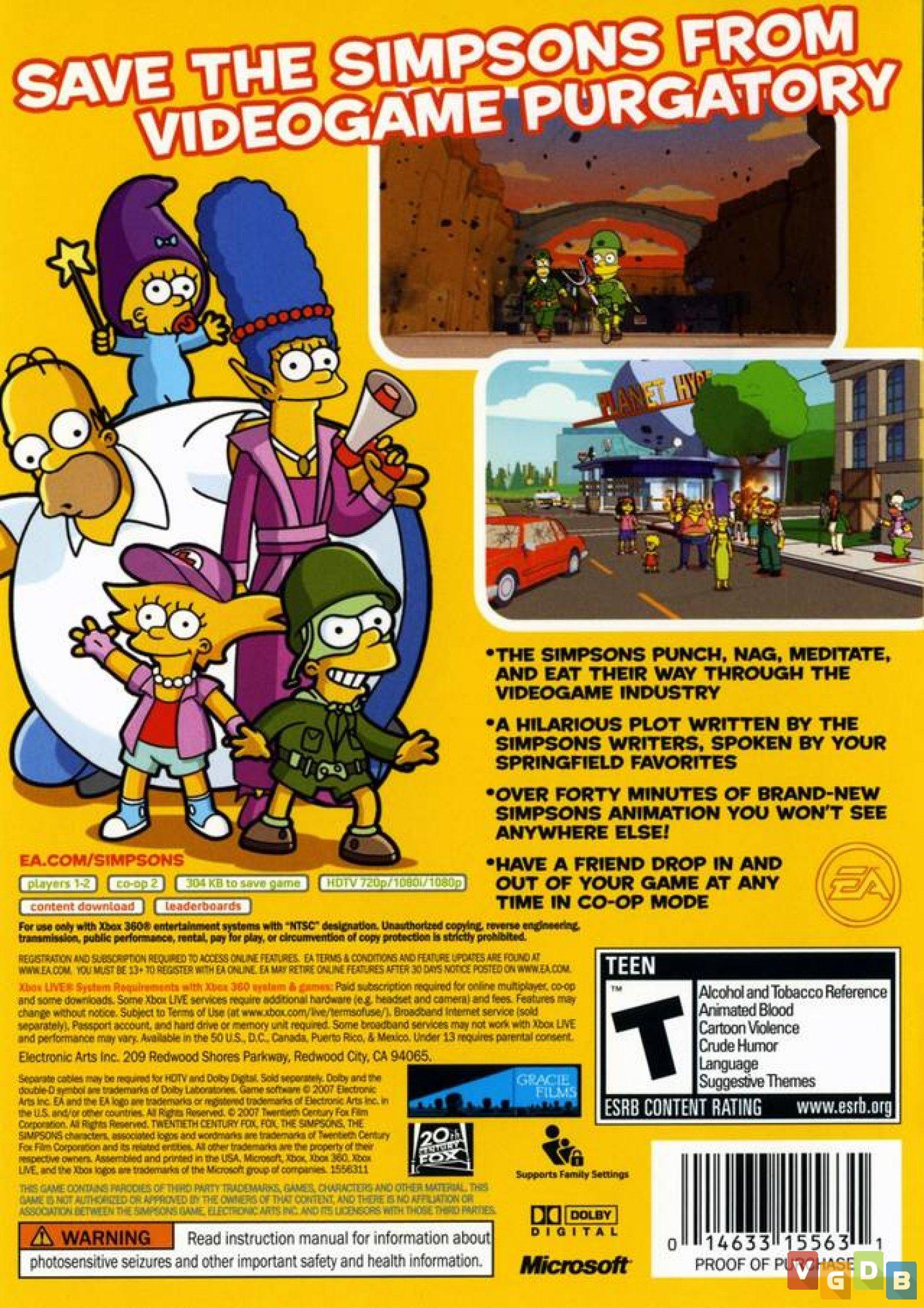 Gameteczone Jogo Xbox 360 The Simpsons The Game - EA São Paulo SP -  Gameteczone a melhor loja de Games e Assistência Técnica do Brasil em SP