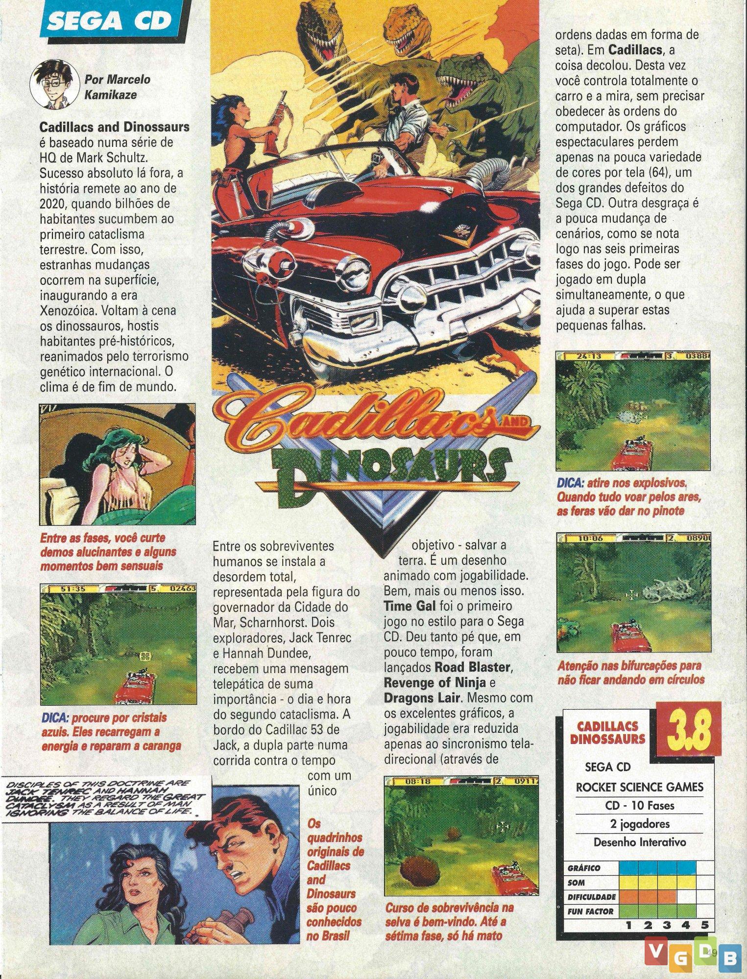 Press Start #1 Cadillac and Dinosaurs especial Games Nostálgicos (Análise  Informática) 