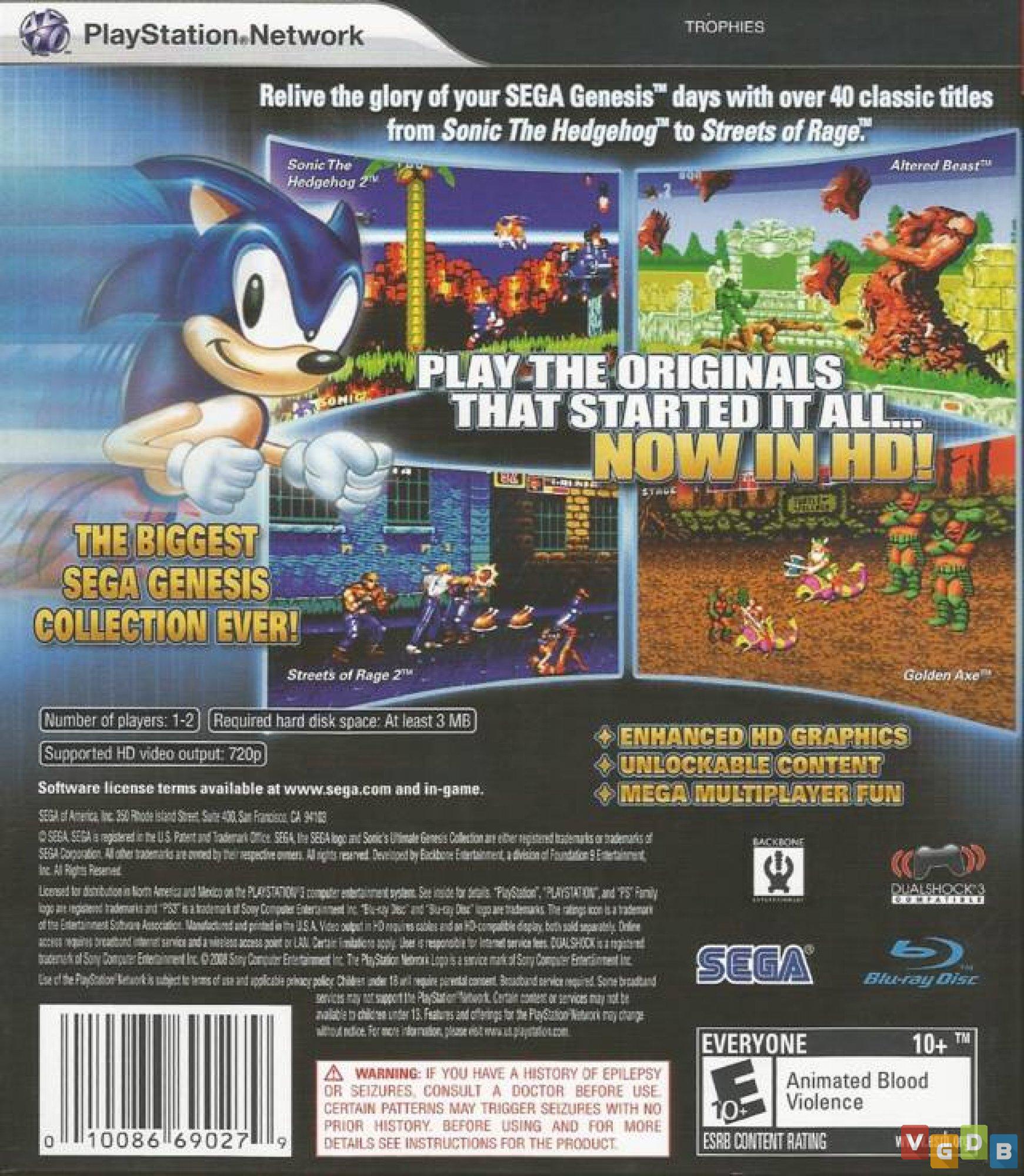 Jogo Sonic Ultimate Genesis Collection Ps3 Greatest Hits