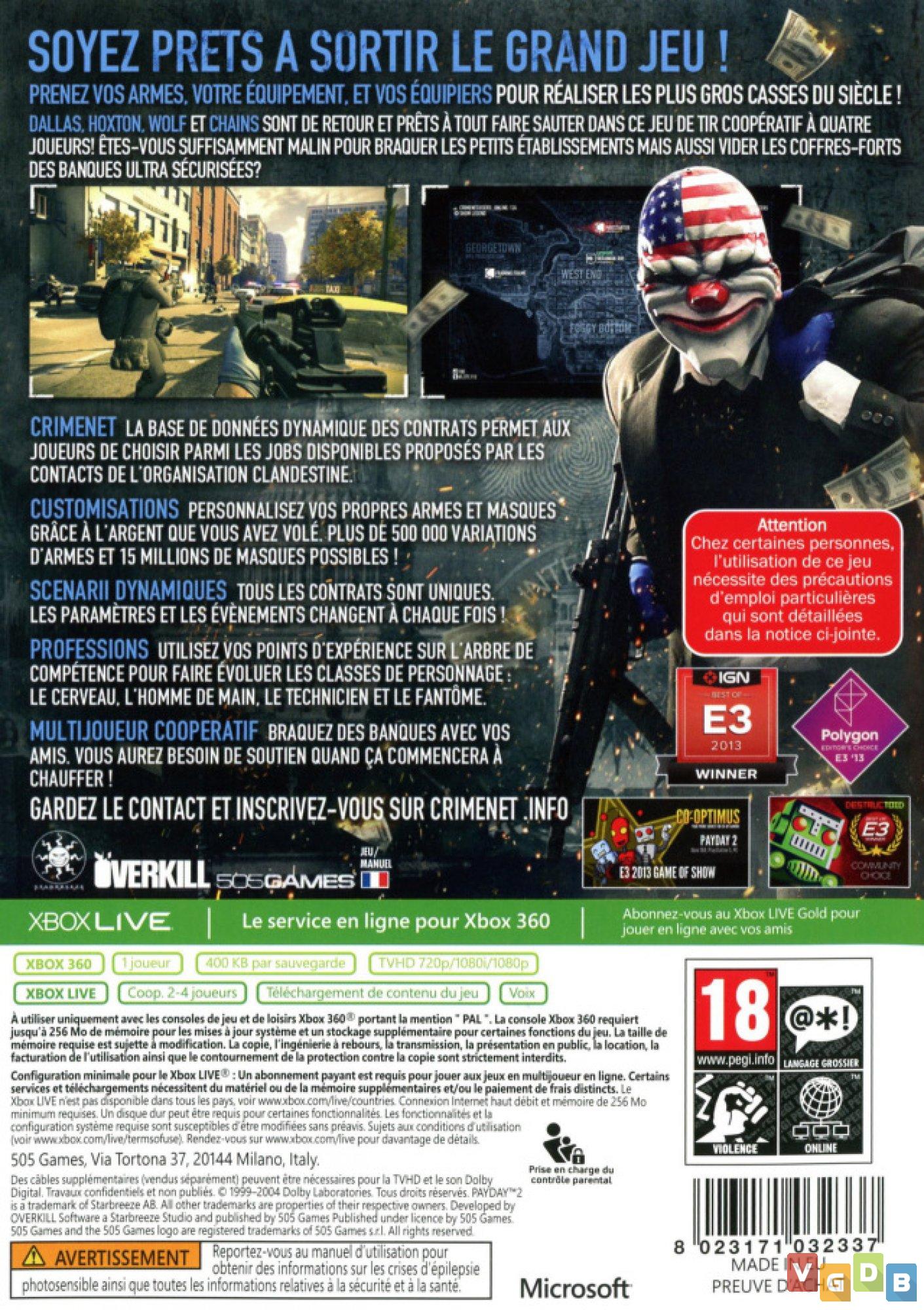 Jogo Payday 2 Xbox 360 505 Games em Promoção é no Bondfaro