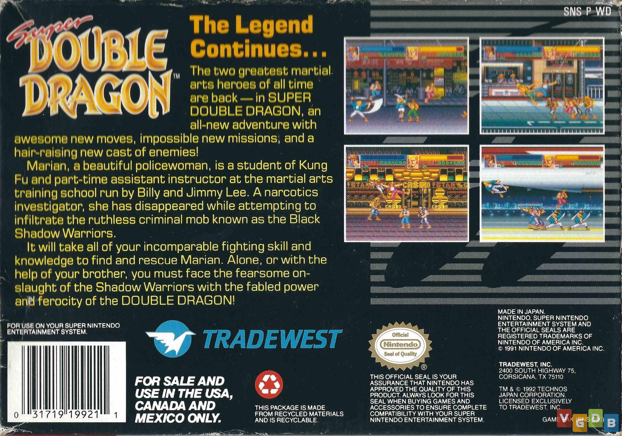 Return of Double Dragon for the Super Nintendo (SNES