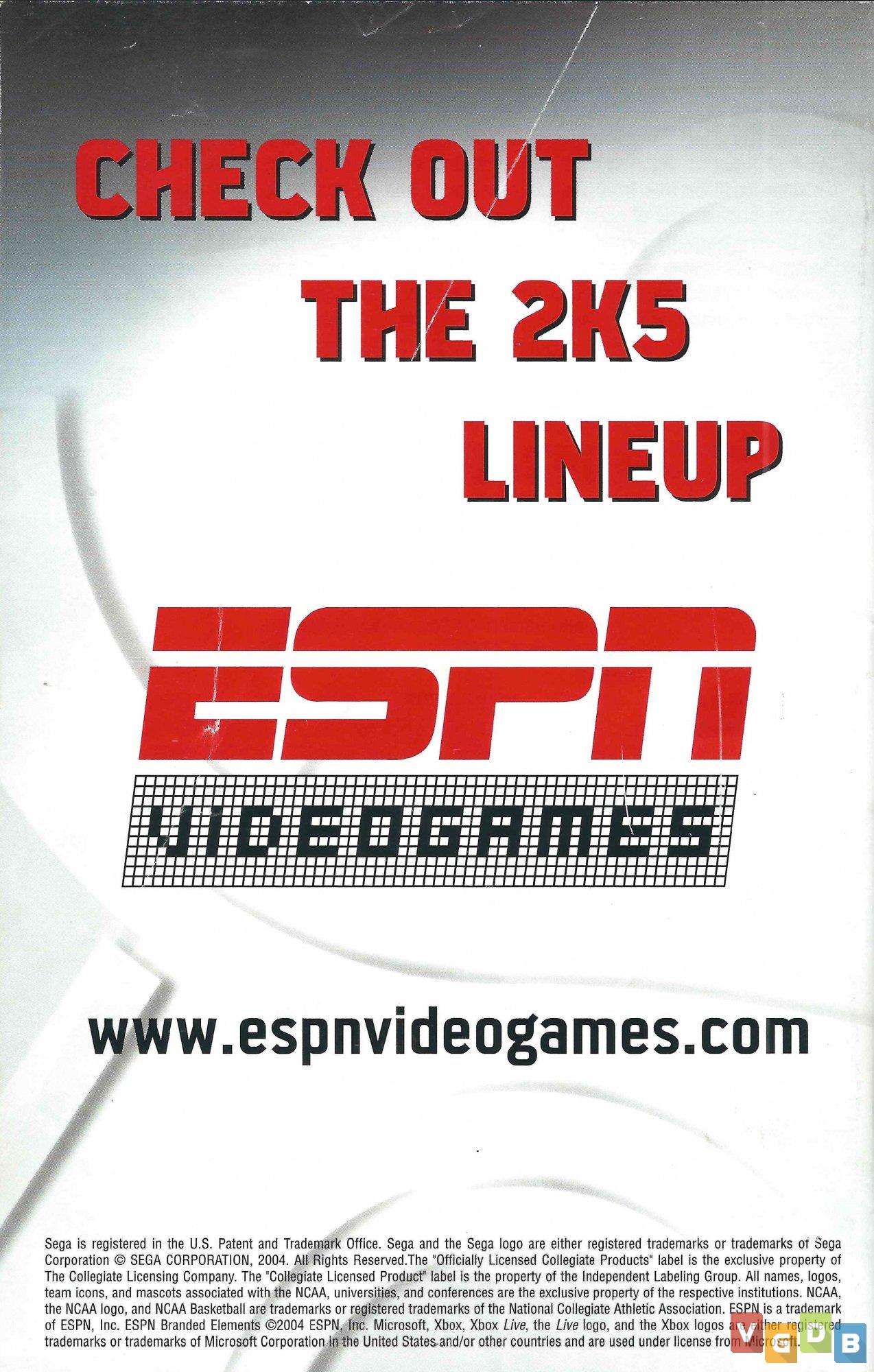 ESPN College Hoops 2K5 - VGDB - Vídeo Game Data Base