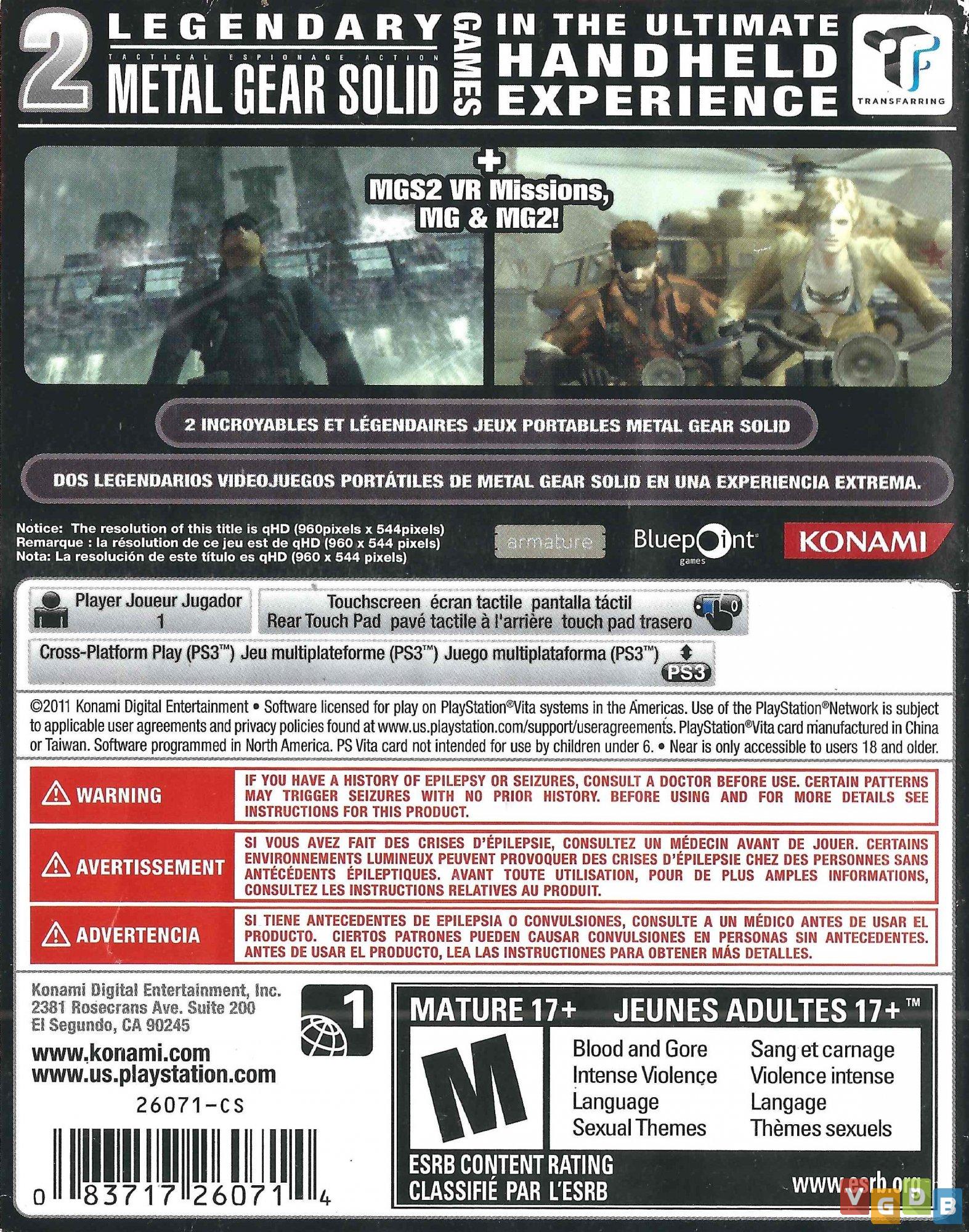 Jogos eletrônicos com classificação 18 (PEGI): Metal Gear Solid, Metal Gear  Solid 3: Snake Eater, Grand Theft Auto IV, Doom