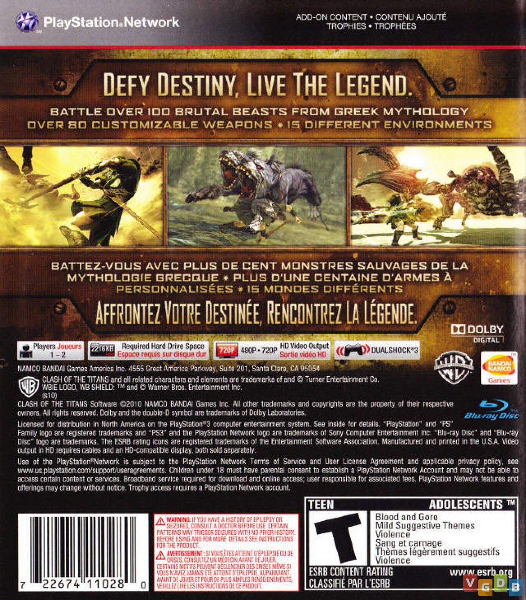 Clash Of The Titans The Videogame PS3