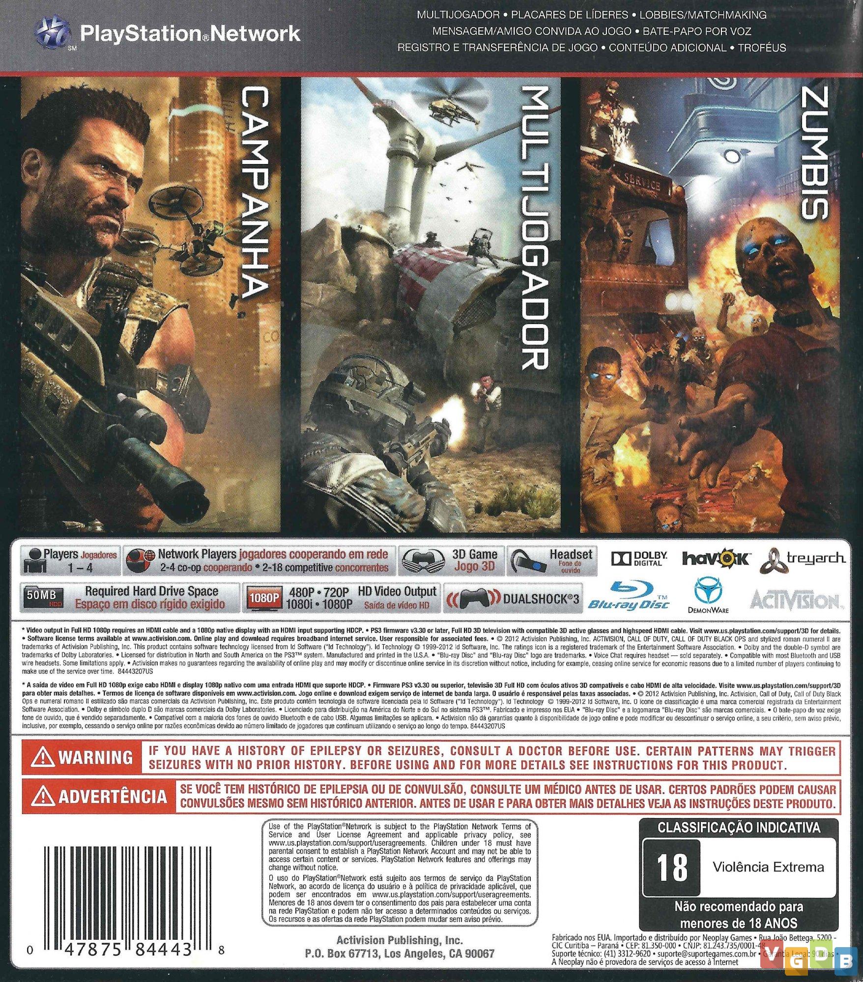 CALL OF DUTY BLACK OPS 2 - PS3 - PORTUGUÊS MÍDIA DIGITAL - LS Games