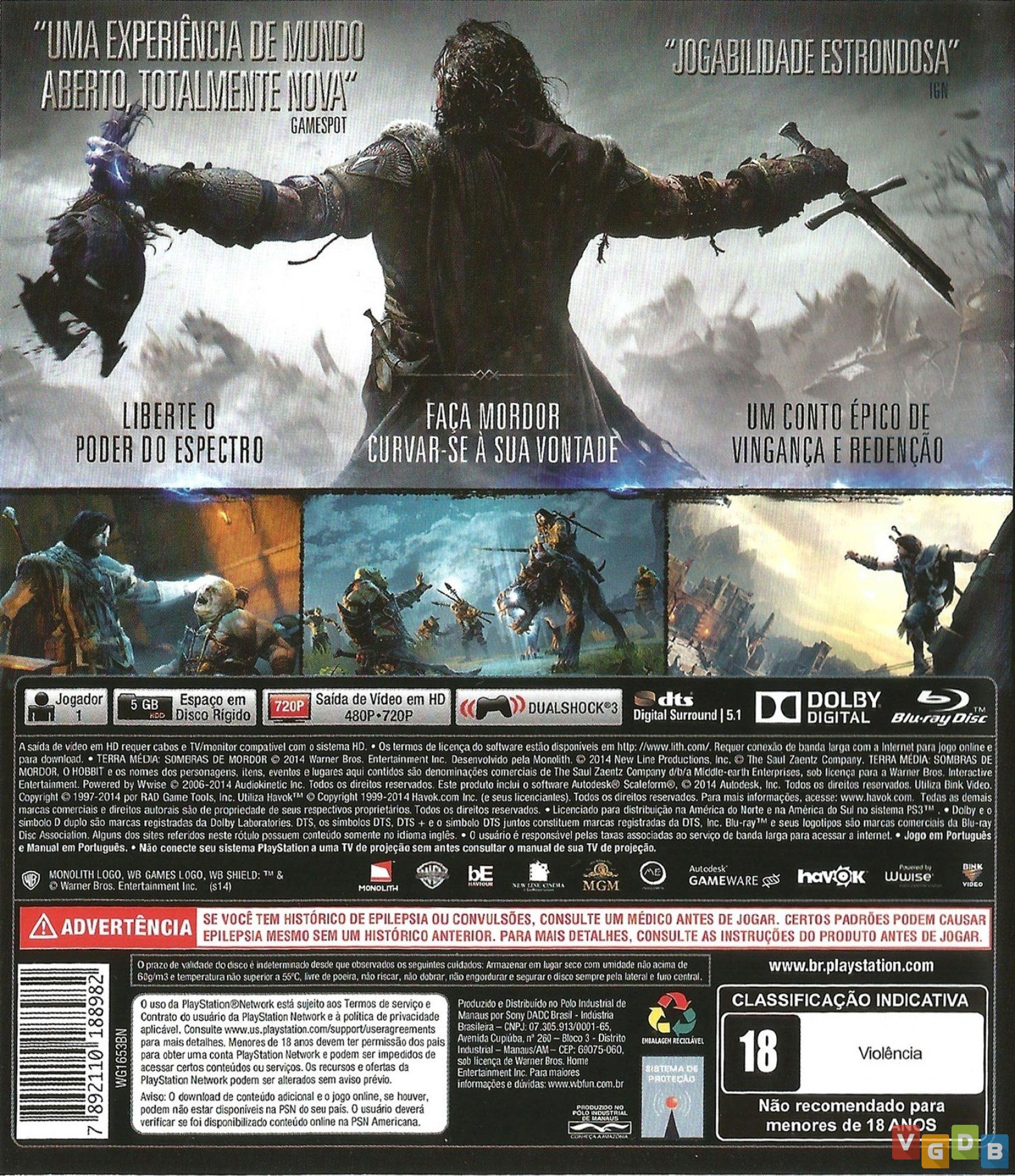 Middle Earth: Shadow of Mordor - PS3 - Warner Bros. - Jogos de Ação -  Magazine Luiza