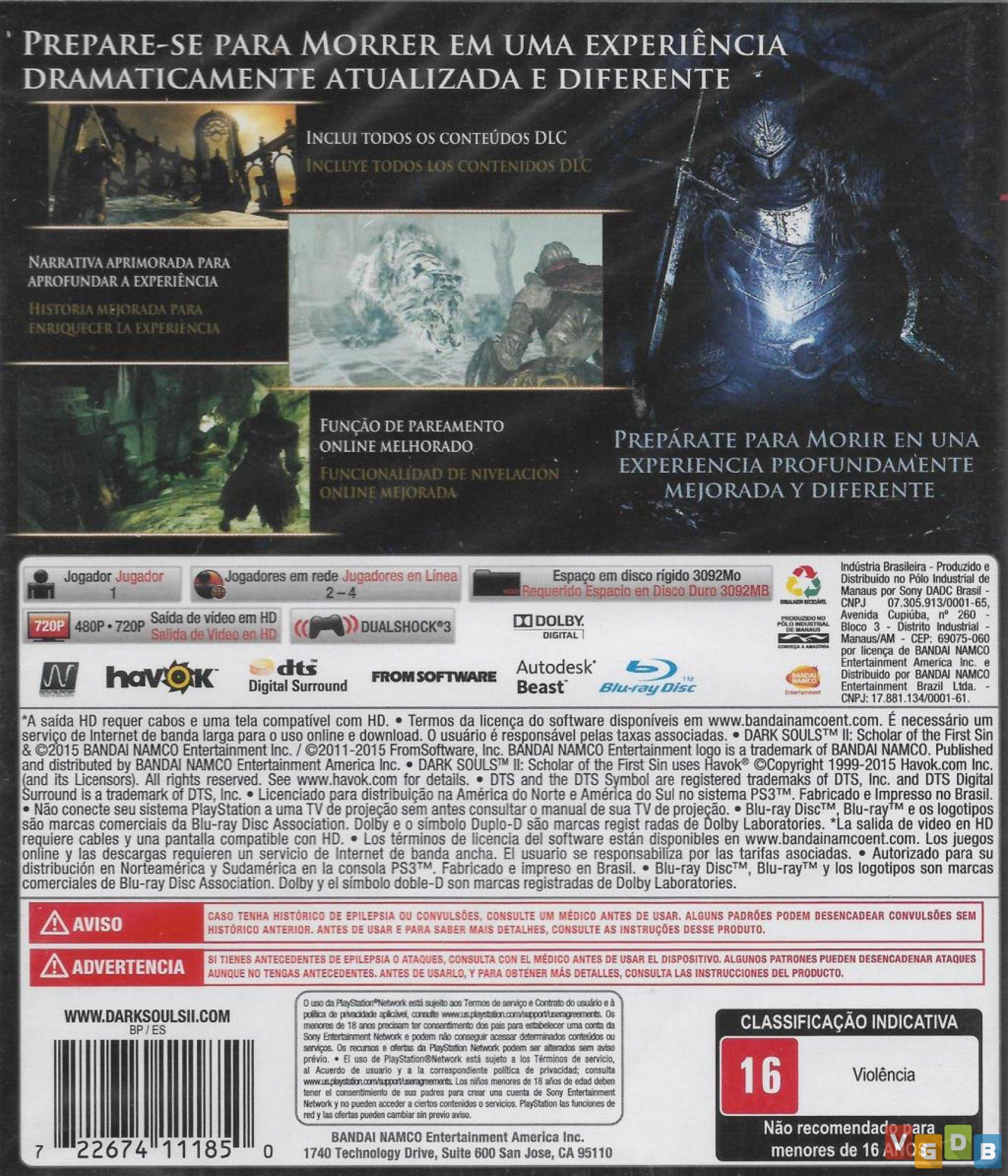 Jogo darksouls 2 scholar of the first sin ps3 original novo - Ri Happy