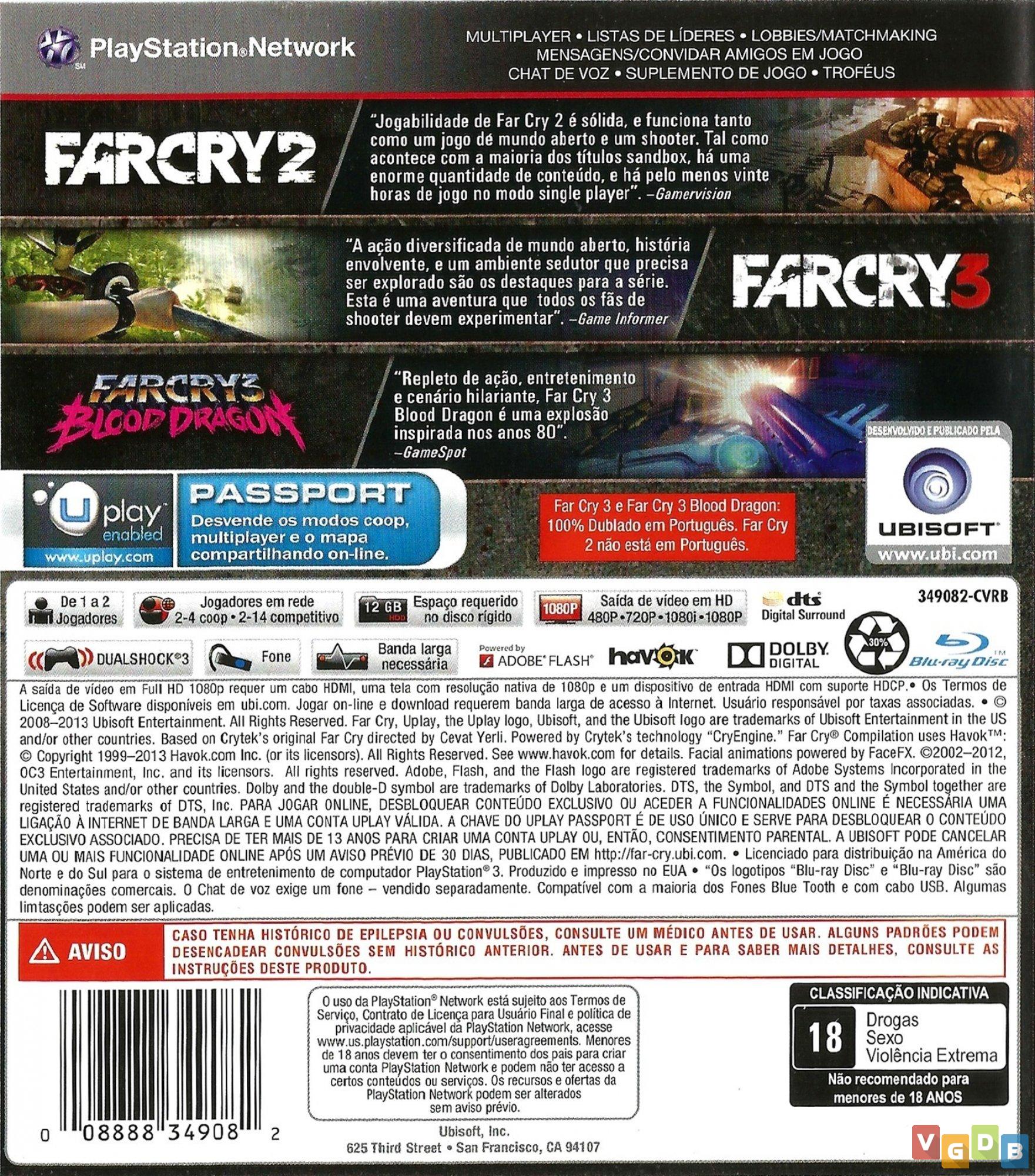 Usado: Jogo Far Cry Compilation (Far Cry 2 + Far Cry 3) - PS3 em