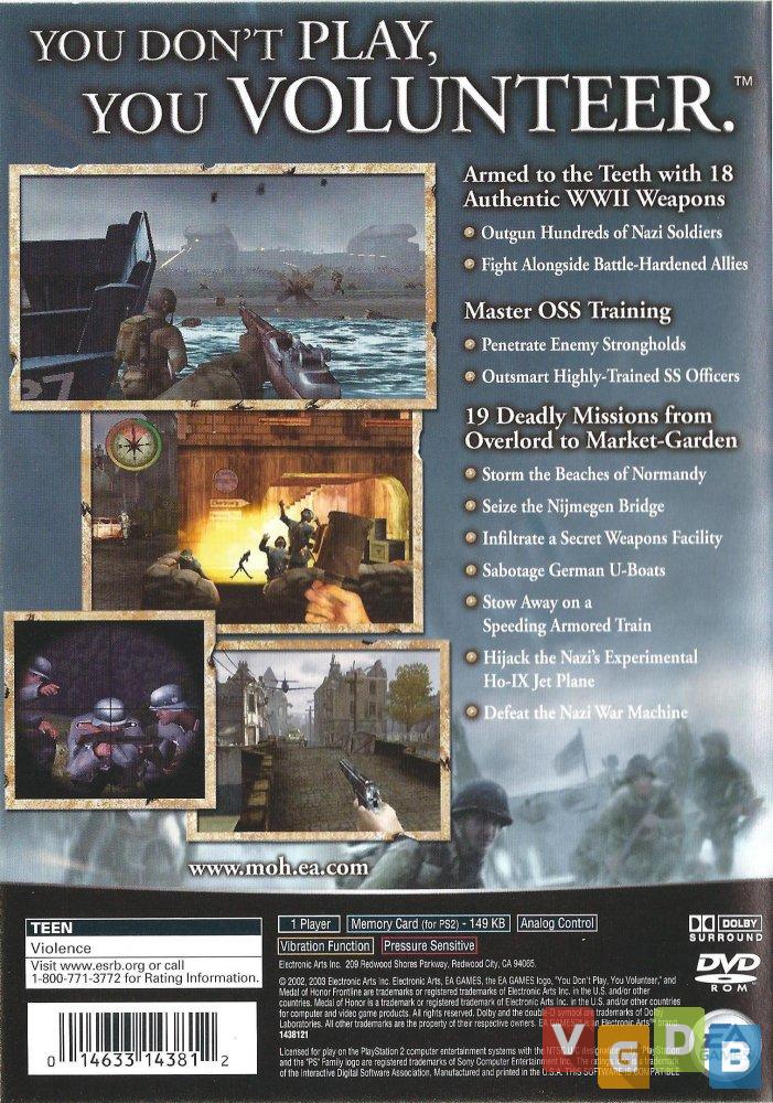 Medal of Honor Frontline (Classico Ps2) Midia Digital Ps3 - WR Games Os melhores  jogos estão aqui!!!!