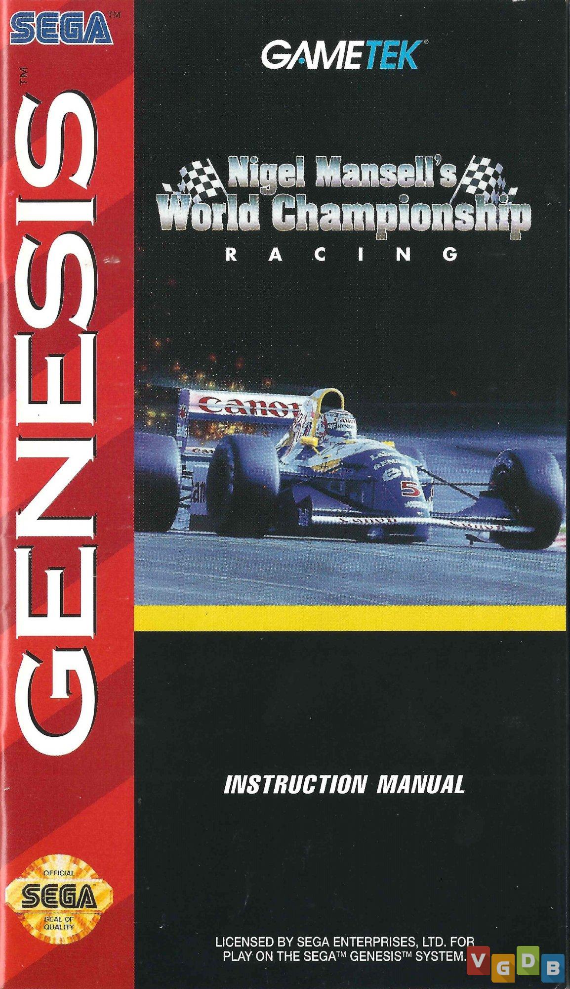 Jogo Nigel Mansell's World Championship Racing - Super Nintendo
