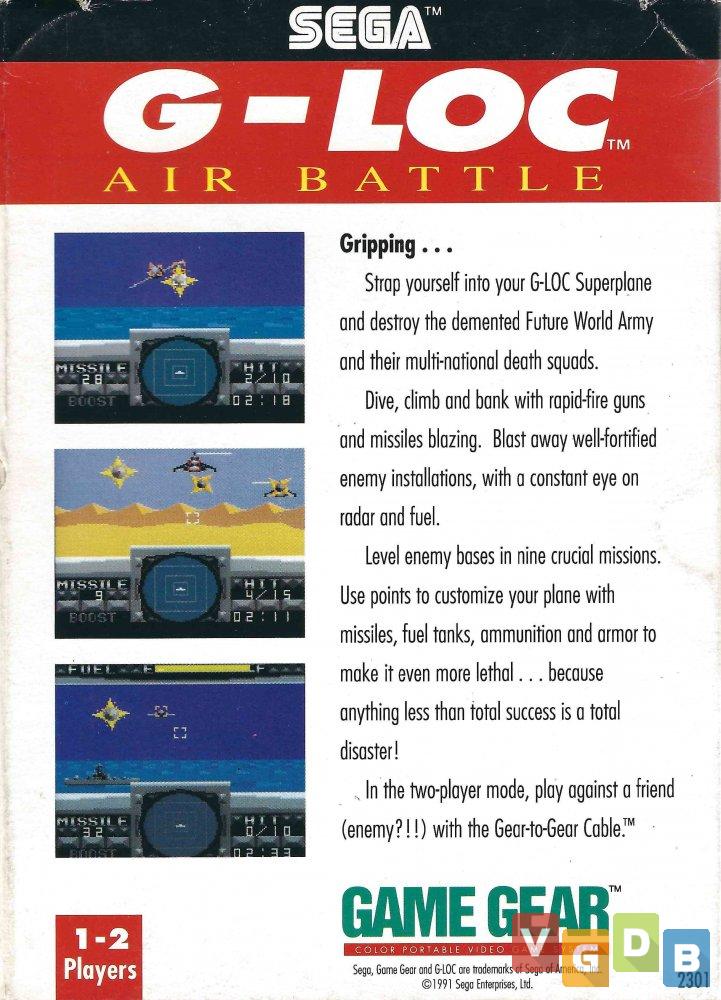 Notice Manuel G.LOC Pour SEGA Game Gear - Version Allemande - Bon état
