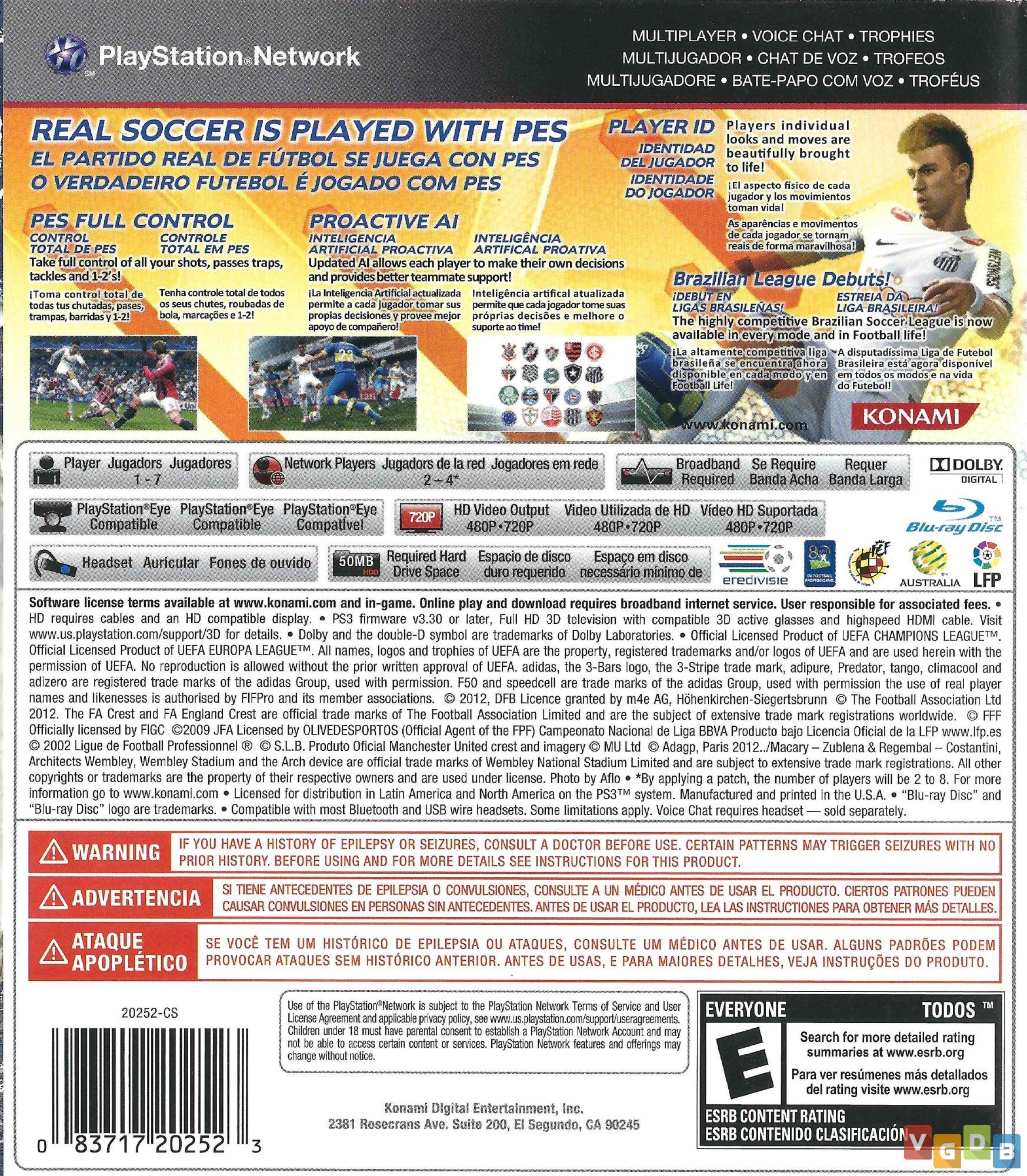 Pro Evolution Soccer 2013 - Playstation 3