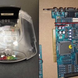 Comparação da foto apresentada como sendo o Coleco Chameleon com a placa de captura de vídeo que foi descoberta.