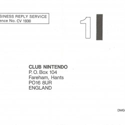Cartão-resposta Club Nintendo EUR