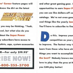 Folheto Nintendo Power USA