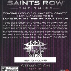 Voucher / Propaganda Saints Row The Third USA