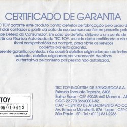 Certificado de garantia BRA